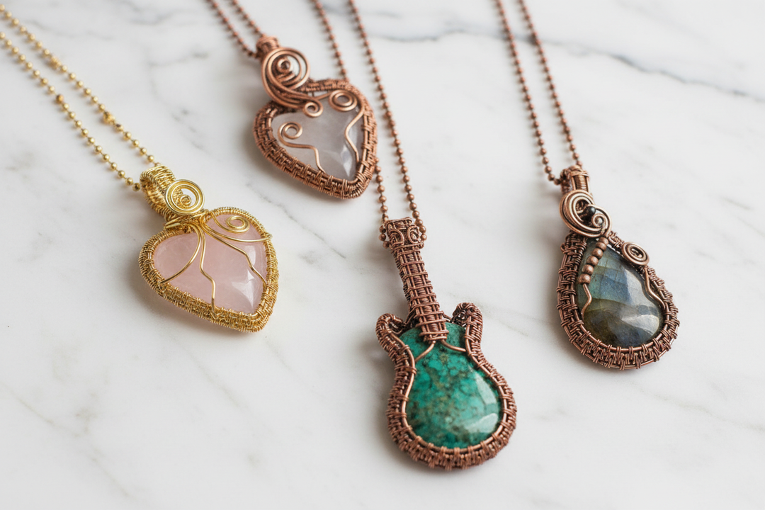 The Unique Beauty of Handcrafted Copper Wire-Wrapped Crystal Pendants