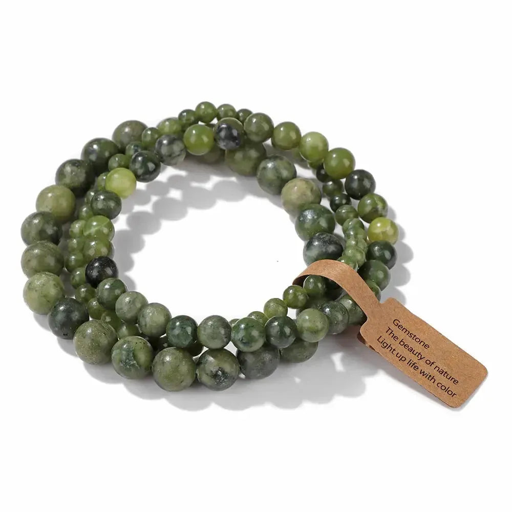 3-Piece Natural Stone Beaded Bracelet Set-Bracelets-Ali-Southern Jade-17cm-Crystal Destiny
