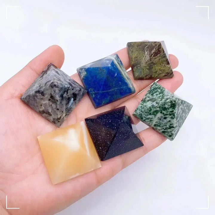 30mm Mini Natural Stone Pyramids-Pyramids-Ali-Purple Mica-30mm-Crystal Destiny