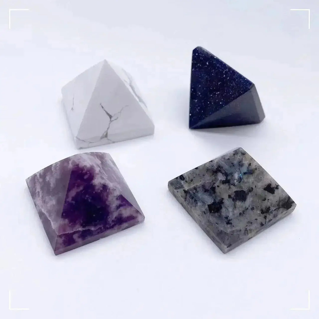 30mm Mini Natural Stone Pyramids-Pyramids-Ali-Purple Mica-30mm-Crystal Destiny