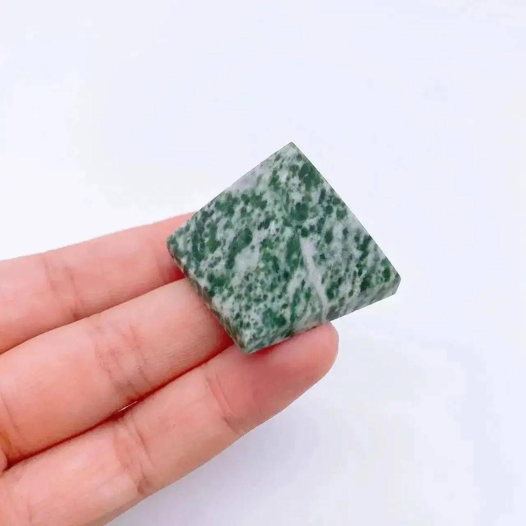 30mm Mini Natural Stone Pyramids-Pyramids-Ali-Green Spot Jade-30mm-Crystal Destiny