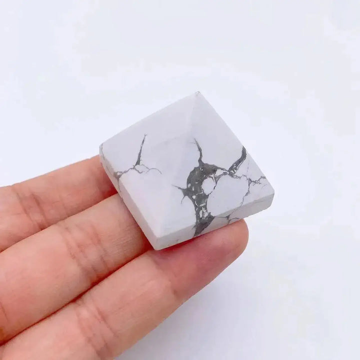 30mm Mini Natural Stone Pyramids-Pyramids-Ali-Howlite-30mm-Crystal Destiny