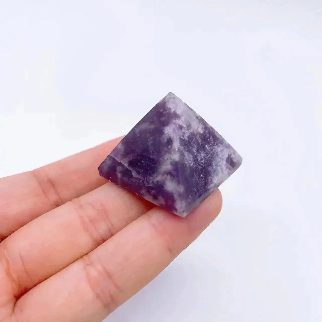 30mm Mini Natural Stone Pyramids-Pyramids-Ali-Purple Mica-30mm-Crystal Destiny