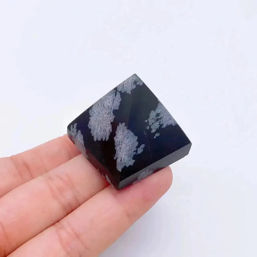 30mm Mini Natural Stone Pyramids-Pyramids-Ali-Snowflake Obsidian-30mm-Crystal Destiny