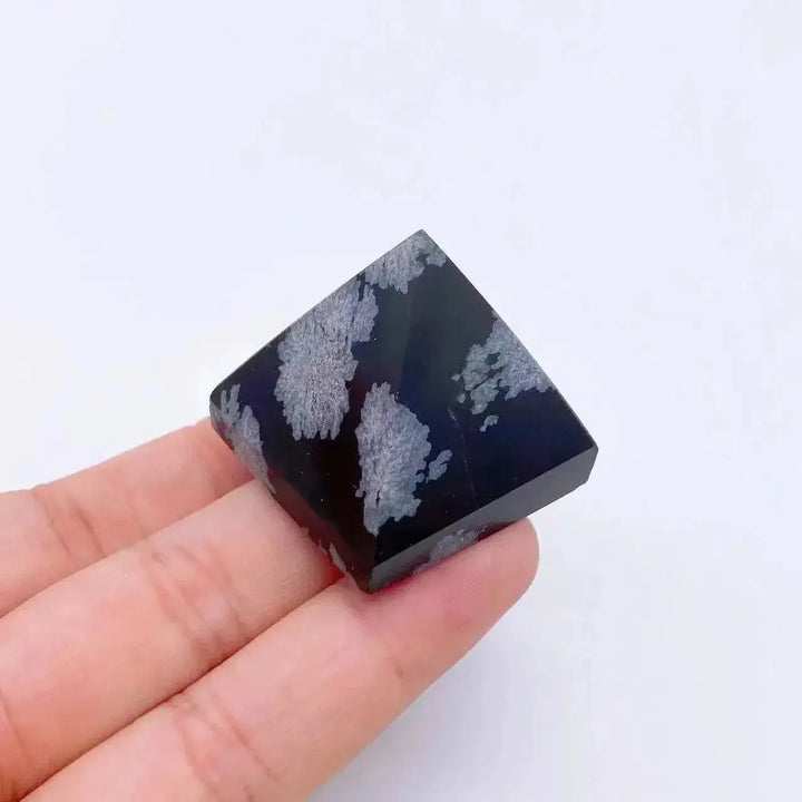 30mm Mini Natural Stone Pyramids-Pyramids-Ali-Snowflake Obsidian-30mm-Crystal Destiny