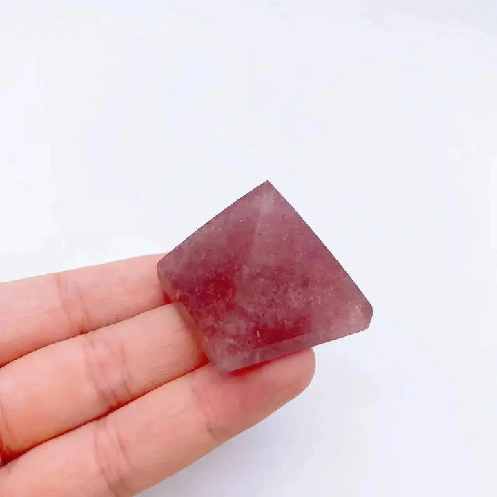 30mm Mini Natural Stone Pyramids-Pyramids-Ali-Strawberry Quartz-30mm-Crystal Destiny
