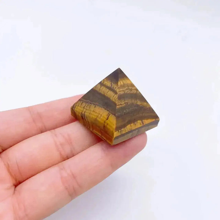 30mm Mini Natural Stone Pyramids-Pyramids-Ali-Tiger's Eye-30mm-Crystal Destiny