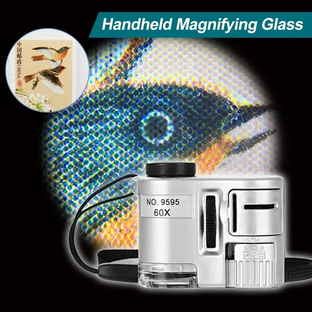 60X Jeweler's Loupe with LED and 365nm UV Light