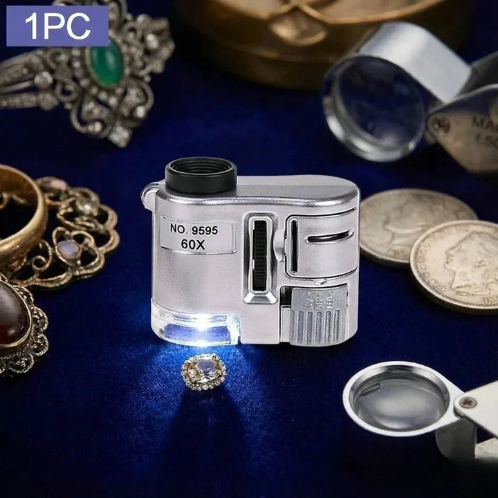 60X Jeweler's Loupe with LED and 365nm UV Light