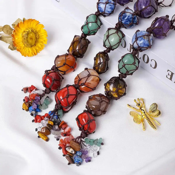 7 Chakra Crystal Car Mirror Hanger Pendant 300mm