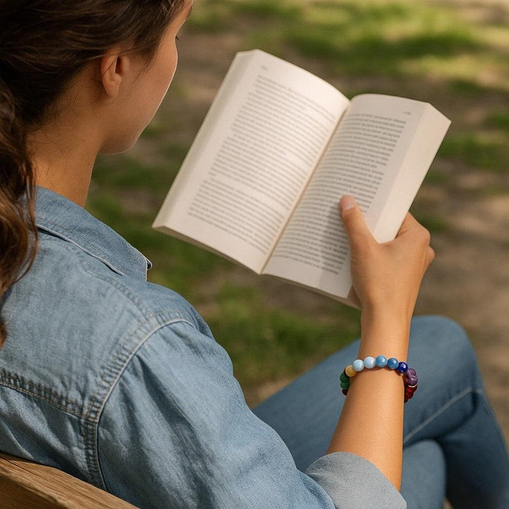 7 Chakras Beaded Bracelet-Bracelets-Crystal Destiny-7 Chakras-6.25"-8mm-Crystal Destiny