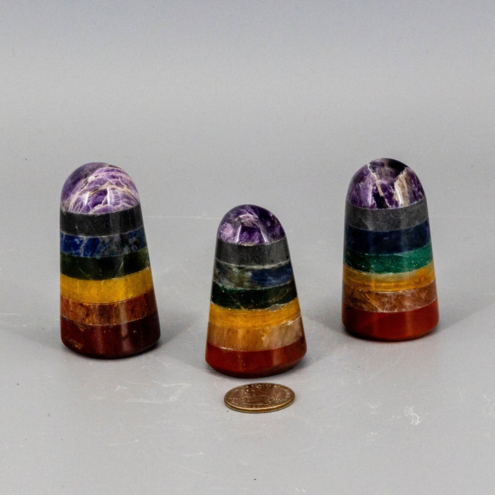 7 Chakras Pillar-Towers-Crystal Destiny-7 Chakras-120g - 2.50"H x 1.25"W-Crystal Destiny