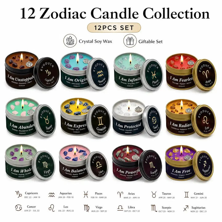 Zodiac Crystal Soy Candles