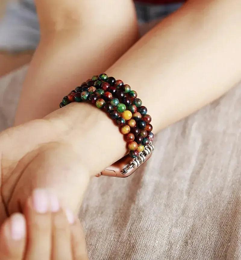 Earthy Agate Multi-Layer Apple iWatch Band with warm, grounding agate beads for inner stability and style.