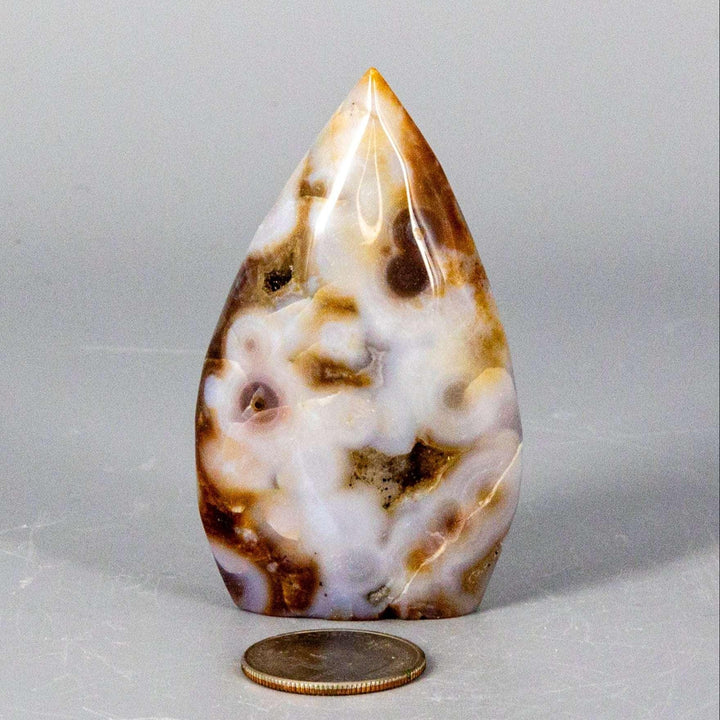 Agate Torch Freeform: unique banded stone with warm, earthy tones, perfect for meditation or display.