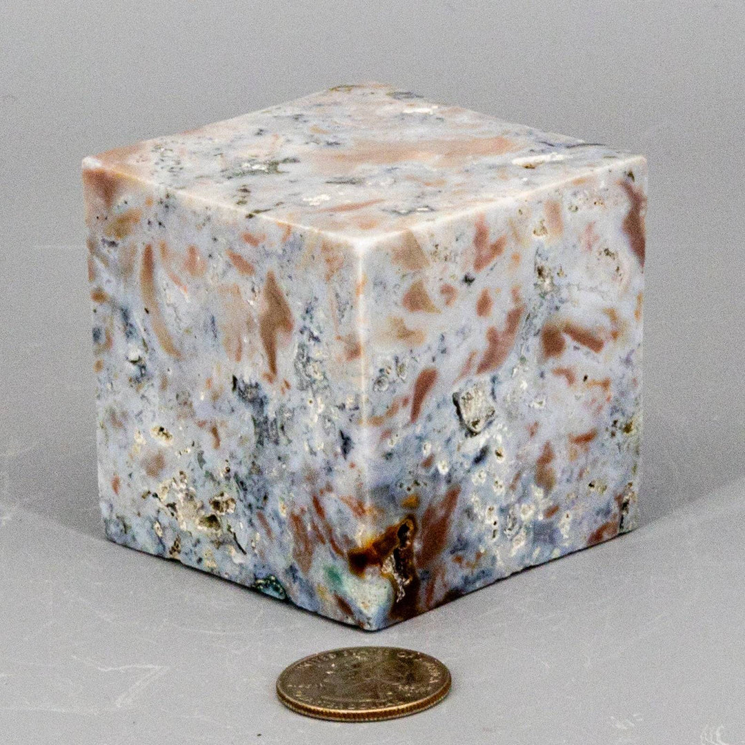 Agate Cube w/t Cut Corner 464g-Cubes-Crystal Destiny-Agate-464g - 2.25"L x 2.25"W-Crystal Destiny