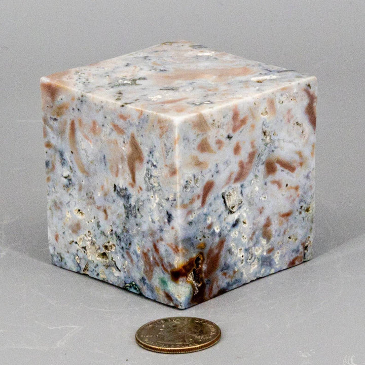 Agate Cube w/t Cut Corner 464g-Cubes-Crystal Destiny-Agate-464g - 2.25"L x 2.25"W-Crystal Destiny