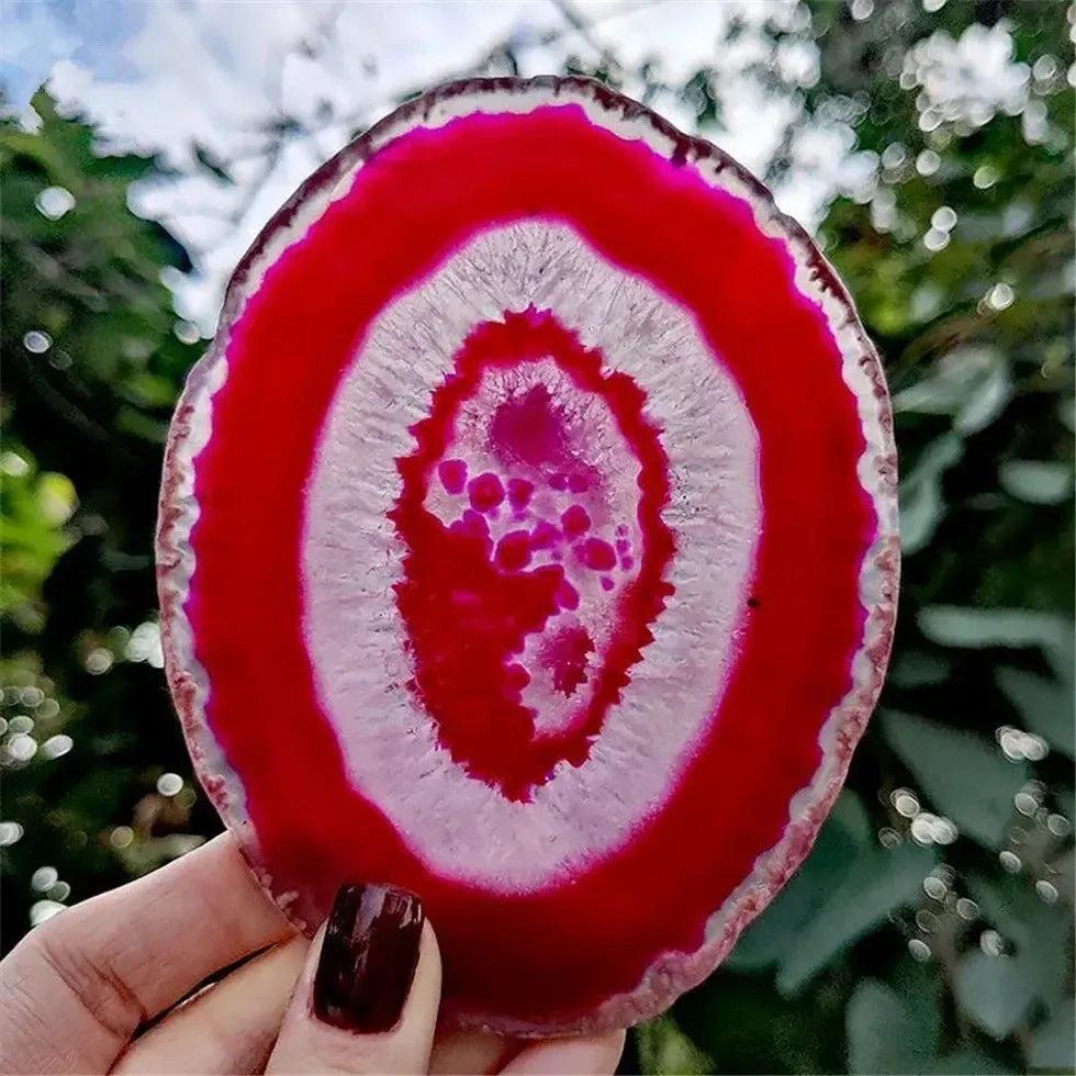 Agate Geode Slice Crystal Coaster