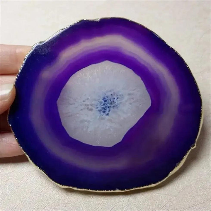 Agate Geode Slice Crystal Coaster