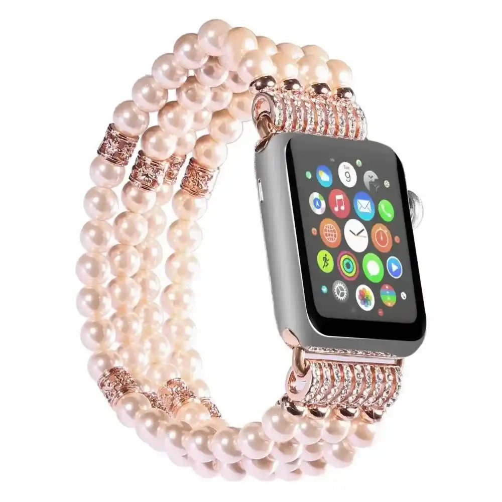 Agate Pearl Beaded Apple Watch Band-Bands-Ali-White-Ultra 3 2 1 49mm-Crystal Destiny