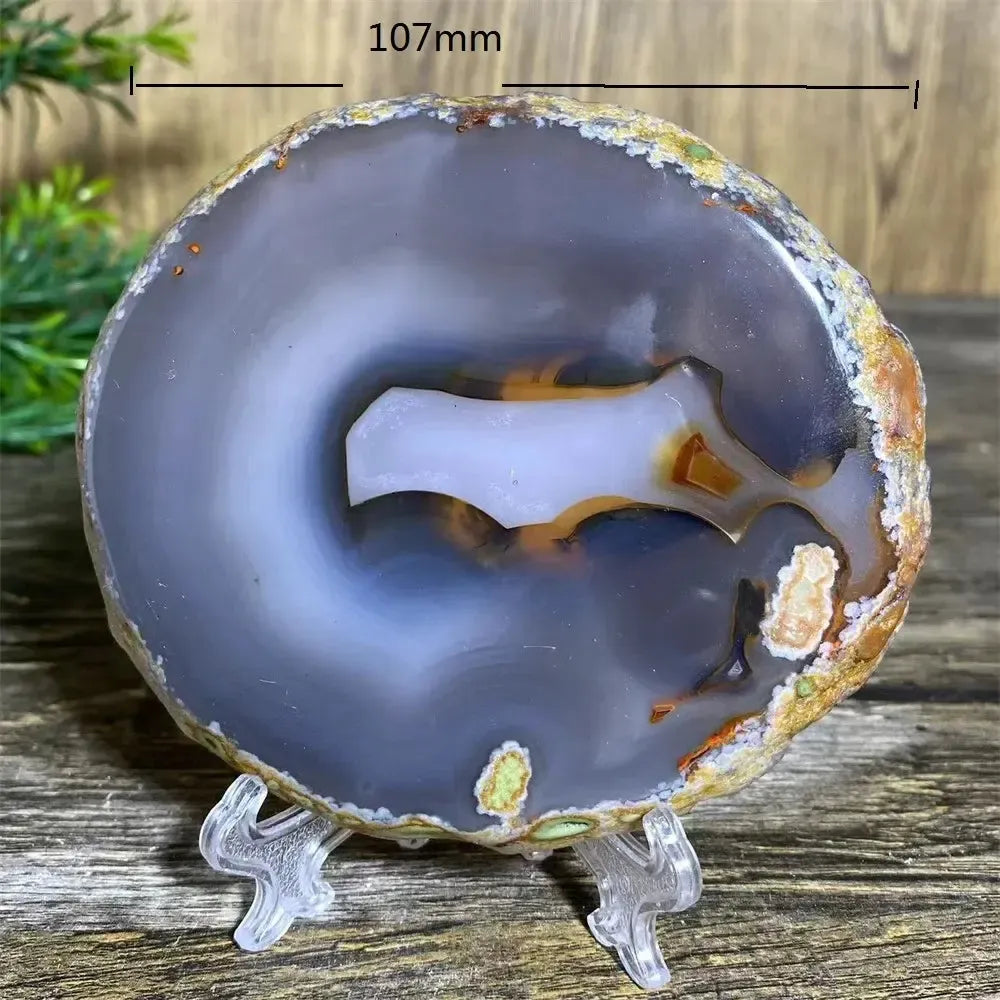 Agate Slice with Stand-Slabs-Ali-Agate-213g-Crystal Destiny