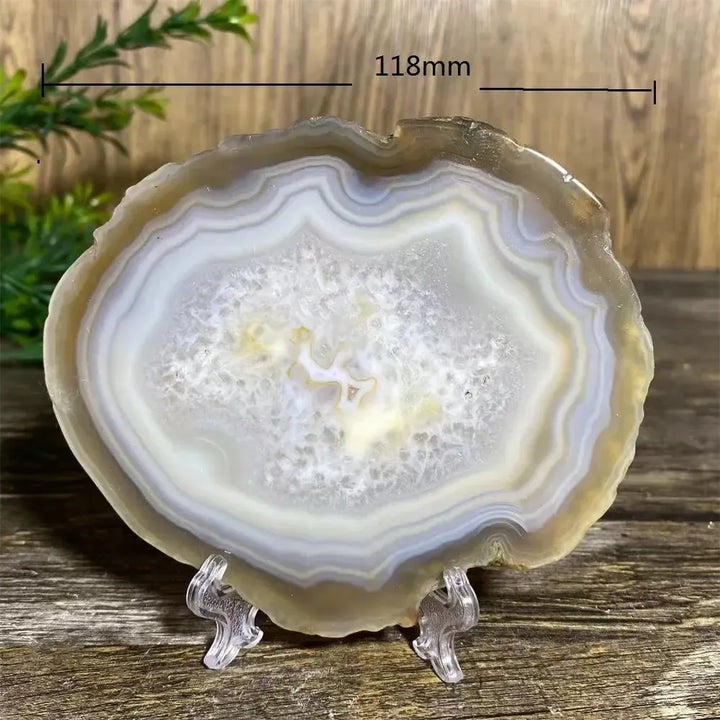 Agate Slice with Stand-Slabs-Ali-Agate-249g-Crystal Destiny