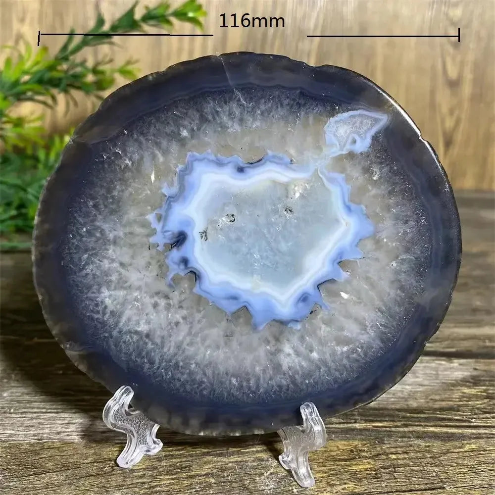 Agate Slice with Stand-Slabs-Ali-Agate-266g-Crystal Destiny