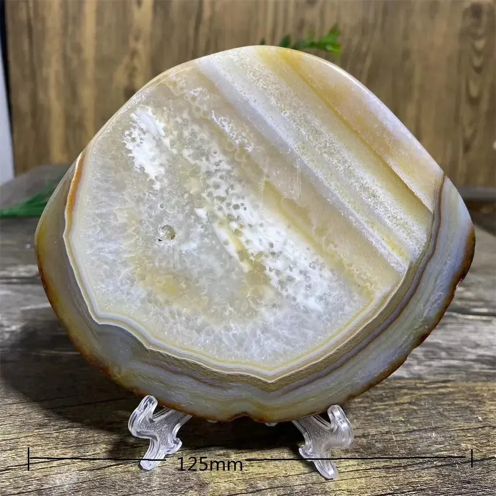 Agate Slice with Stand-Slabs-Ali-Agate-276g-Crystal Destiny