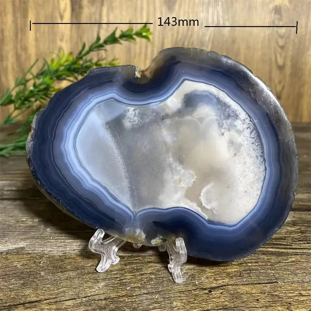 Agate Slice with Stand-Slabs-Ali-Agate-327g-Crystal Destiny