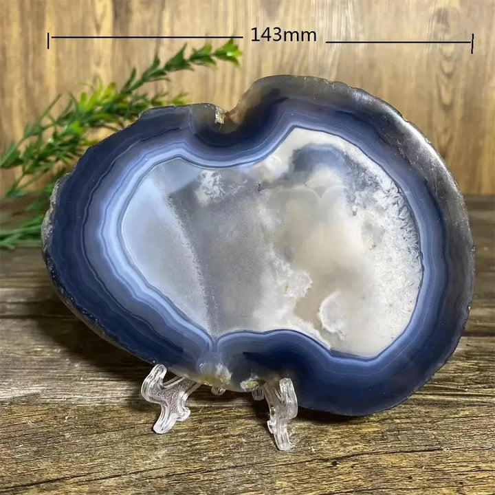 Agate Slice with Stand-Slabs-Ali-Agate-327g-Crystal Destiny