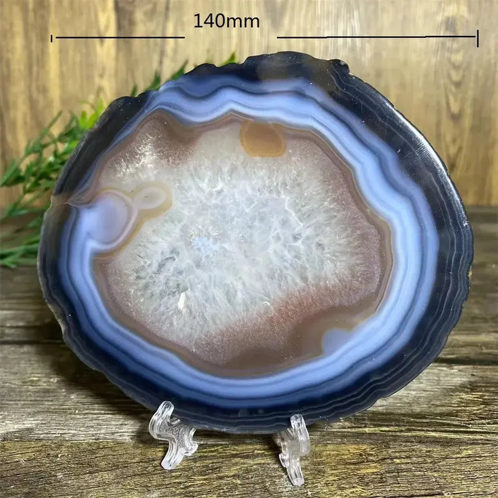 Agate Slice with Stand-Slabs-Ali-Agate-372g-Crystal Destiny