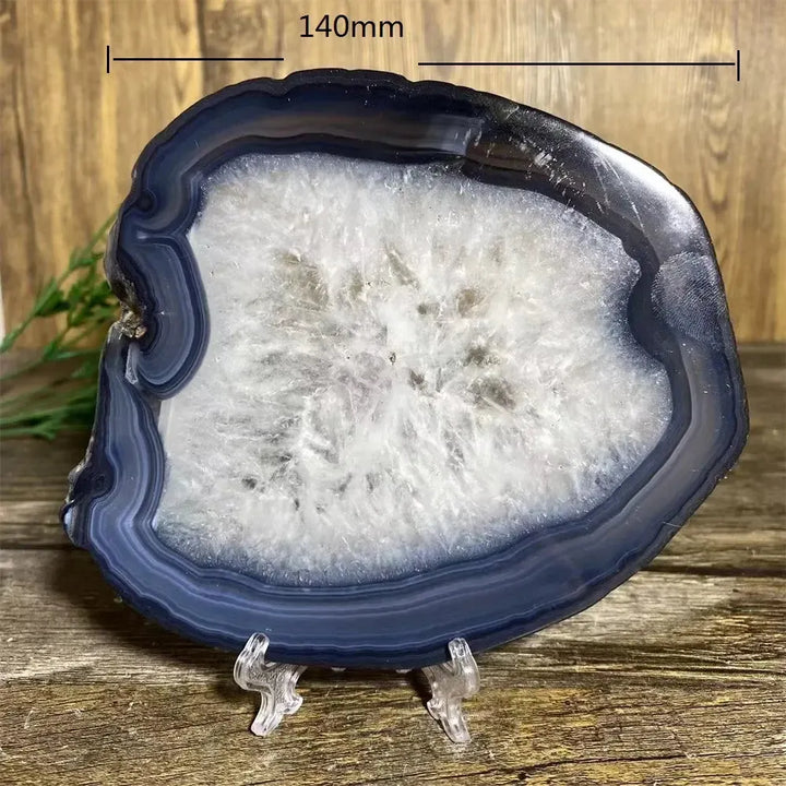 Agate Slice with Stand-Slabs-Ali-Agate-482g-Crystal Destiny