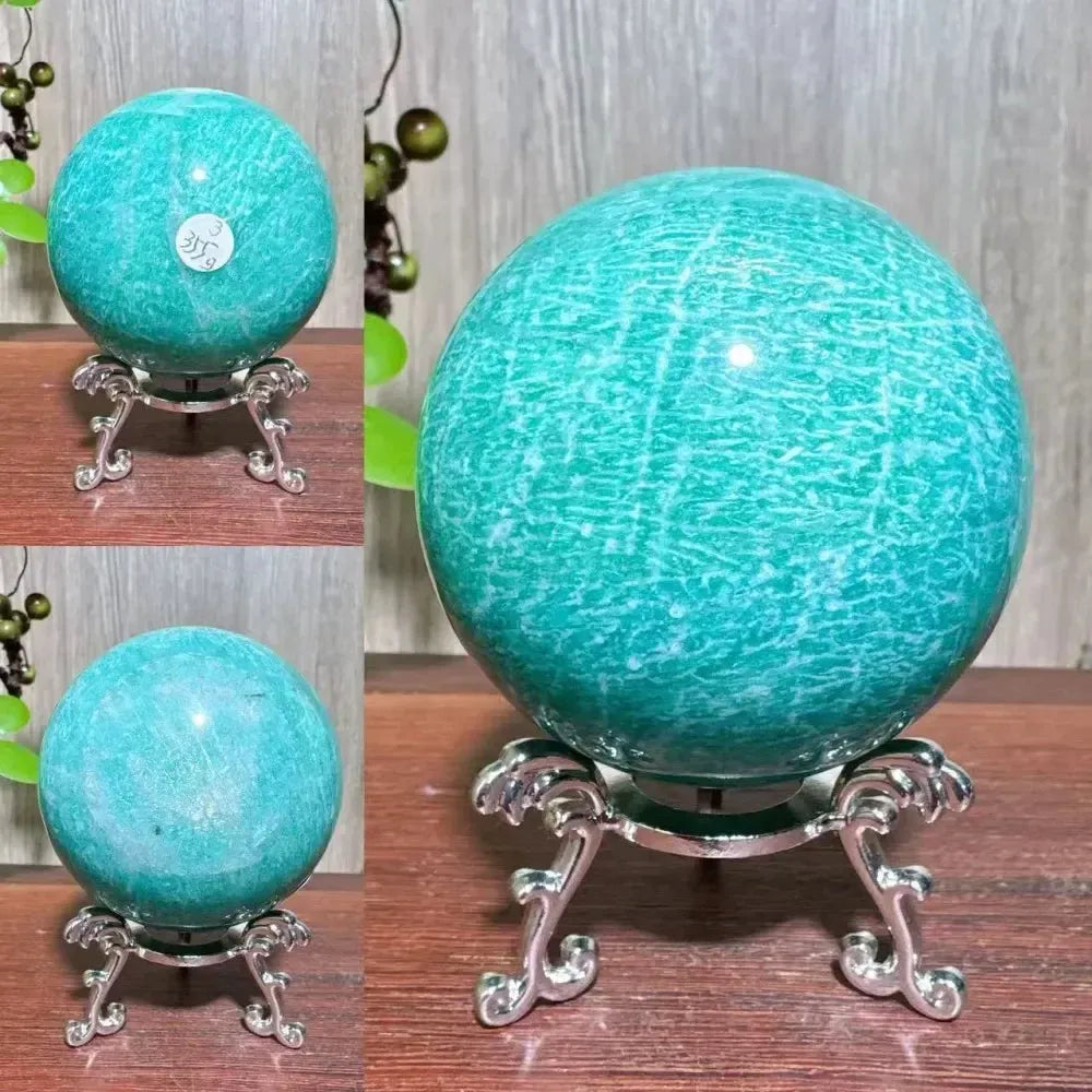 Amazonite Sphere with Stand-Spheres-Ali-Amazonite-355g 64mm-Crystal Destiny