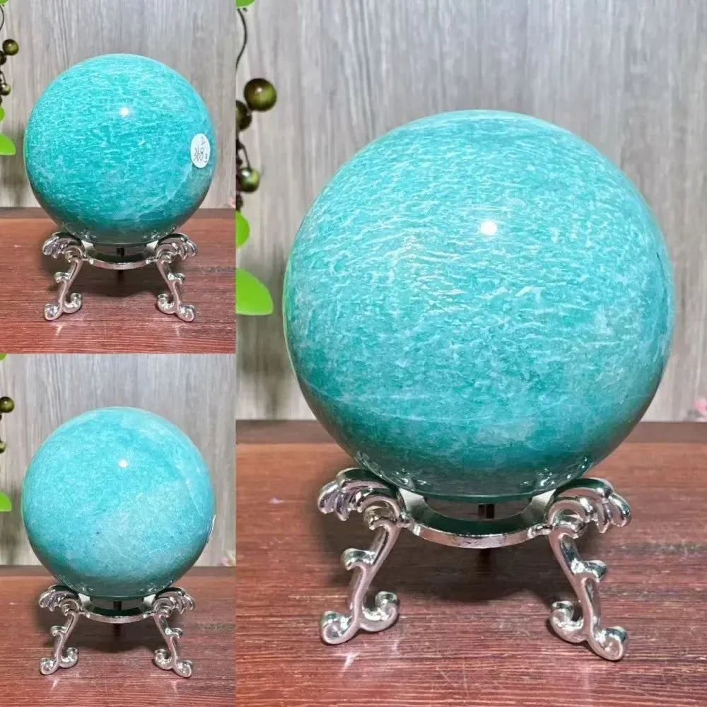 Amazonite Sphere with Stand-Spheres-Ali-Amazonite-368g 65mm-Crystal Destiny