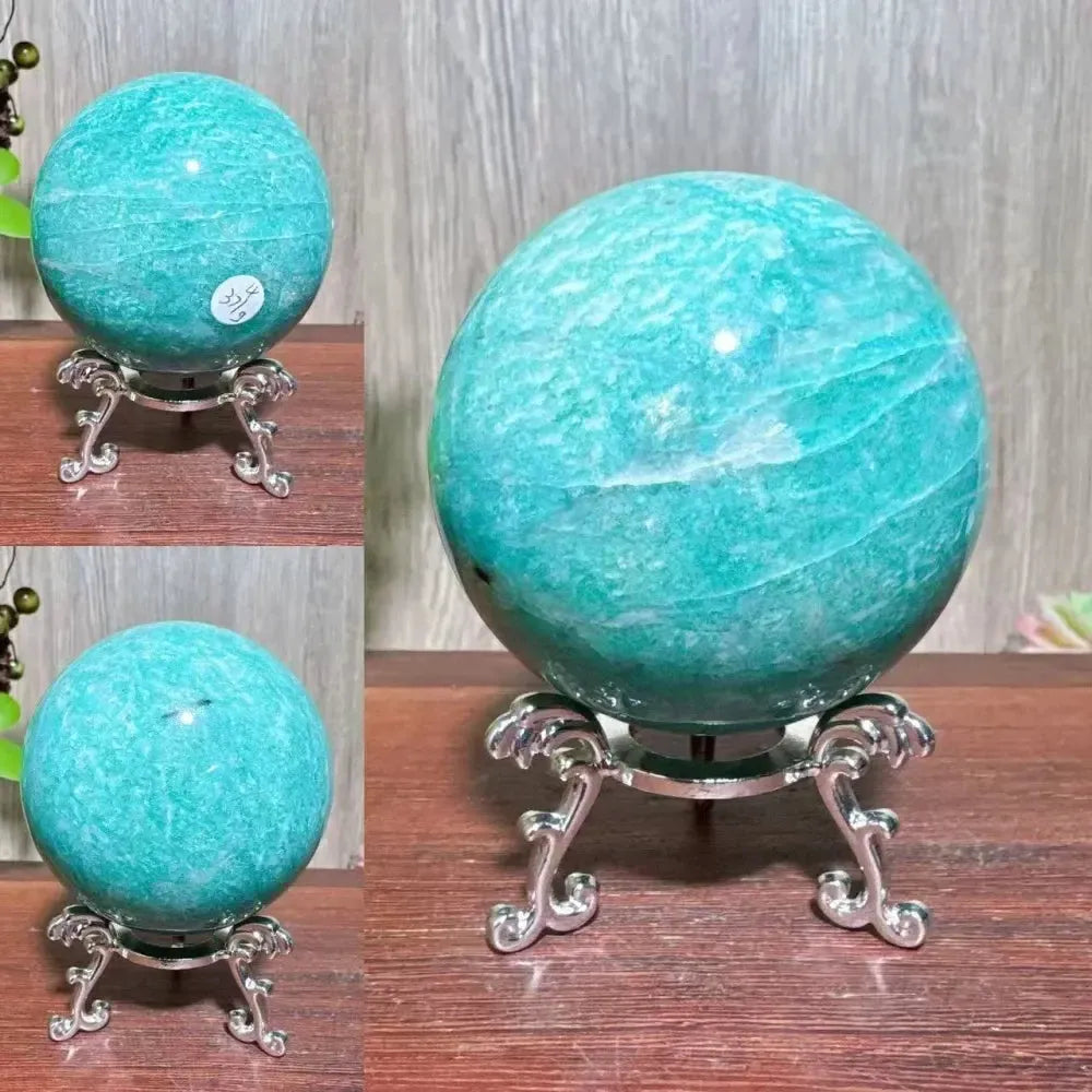 Amazonite Sphere with Stand-Spheres-Ali-Amazonite-371g 65mm-Crystal Destiny