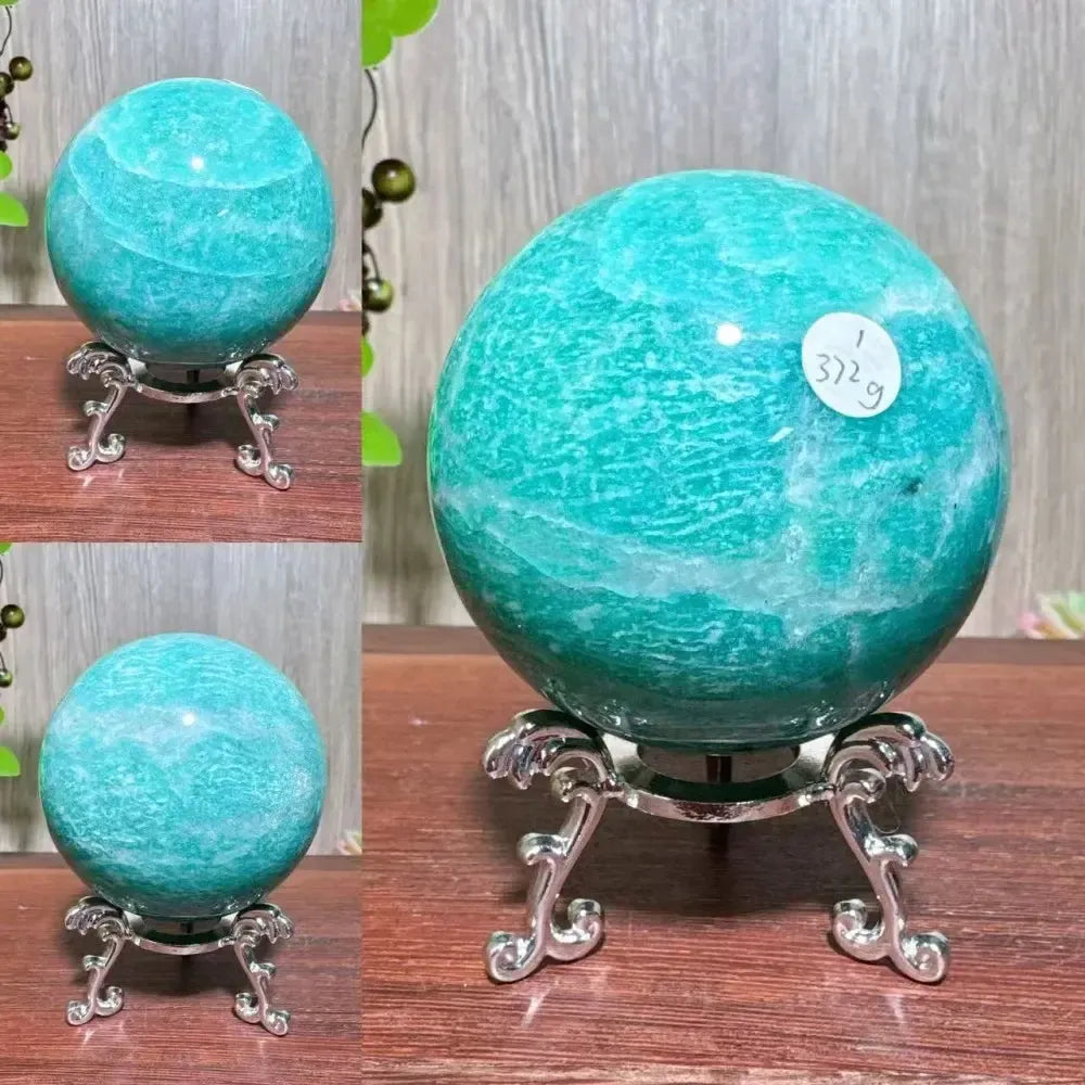 Amazonite Sphere with Stand-Spheres-Ali-Amazonite-372g 65mm-Crystal Destiny