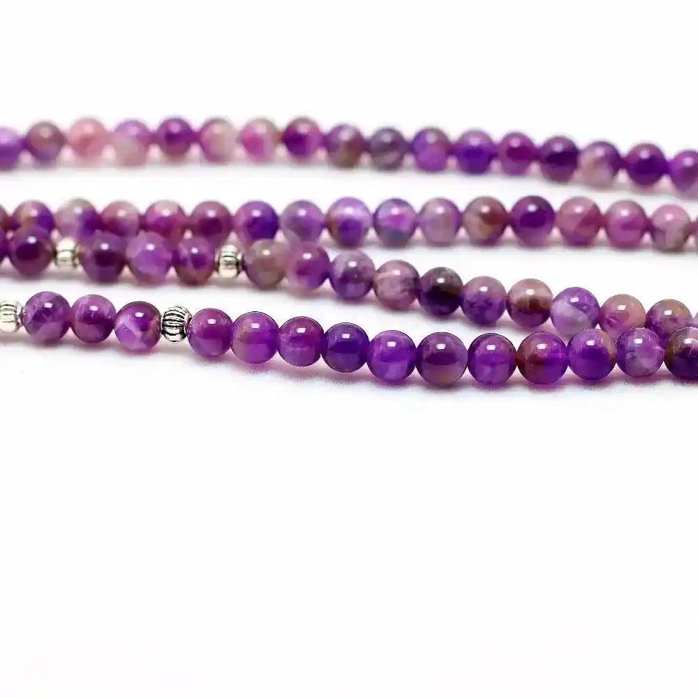 Amethyst 108 Bead Mala Necklace Bracelet Chakra