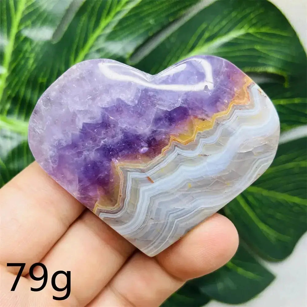 Amethyst Agate Crystal Hearts-Hearts-Ali-Weight 57g-Agate Amethyst-Crystal Destiny