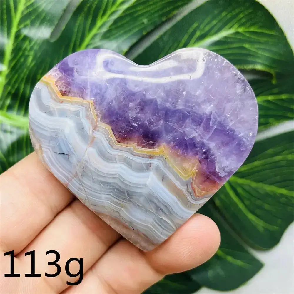 Amethyst Agate Crystal Hearts-Hearts-Ali-Weight 57g-Agate Amethyst-Crystal Destiny