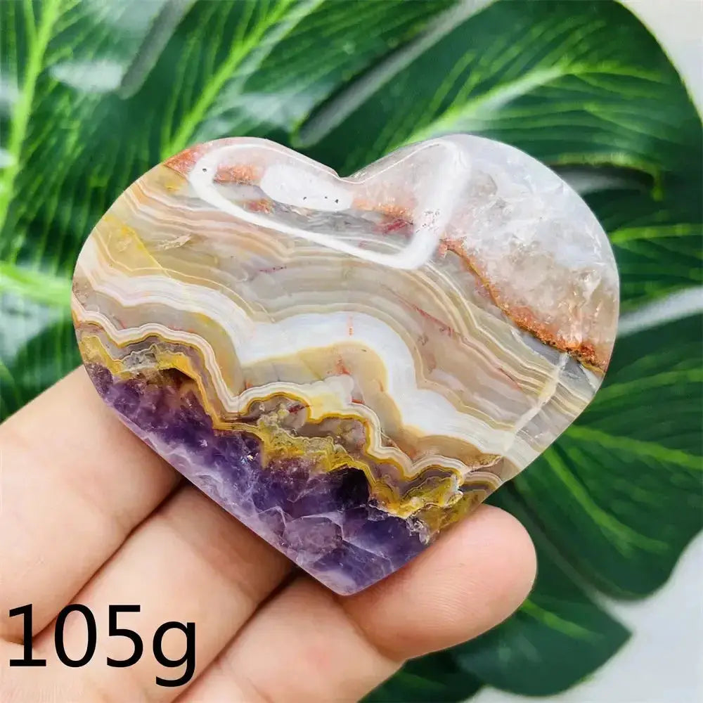 Amethyst Agate Crystal Hearts-Hearts-Ali-Weight 57g-Agate Amethyst-Crystal Destiny