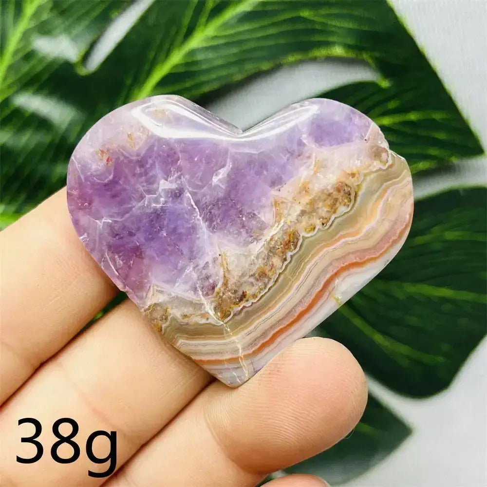 Amethyst Agate Crystal Hearts-Hearts-Ali-Weight 38g-Agate Amethyst-Crystal Destiny
