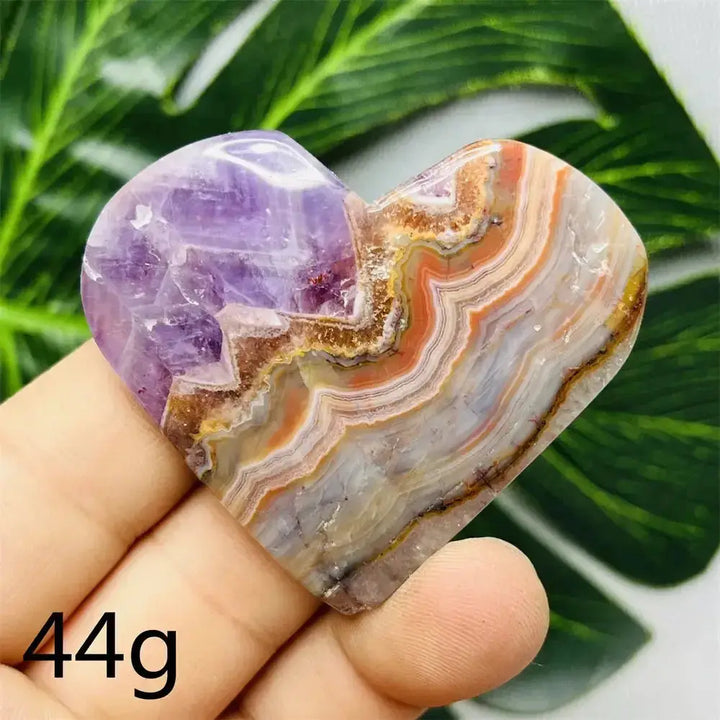 Amethyst Agate Crystal Hearts-Hearts-Ali-Weight 44g-Agate Amethyst-Crystal Destiny