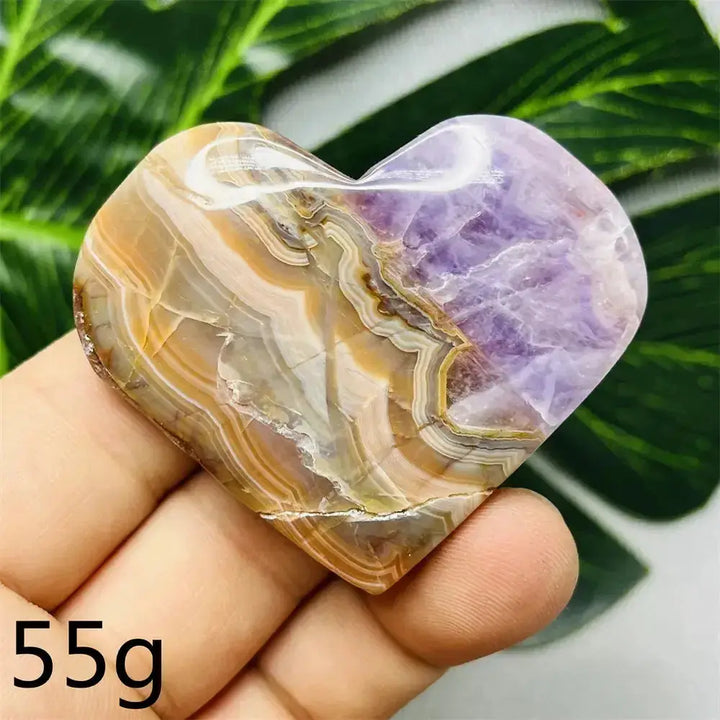 Amethyst Agate Crystal Hearts-Hearts-Ali-Weight 55g-Agate Amethyst-Crystal Destiny