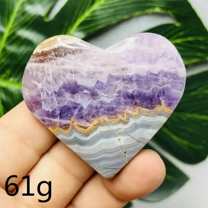 Amethyst Agate Crystal Hearts-Hearts-Ali-Weight 61g-Agate Amethyst-Crystal Destiny