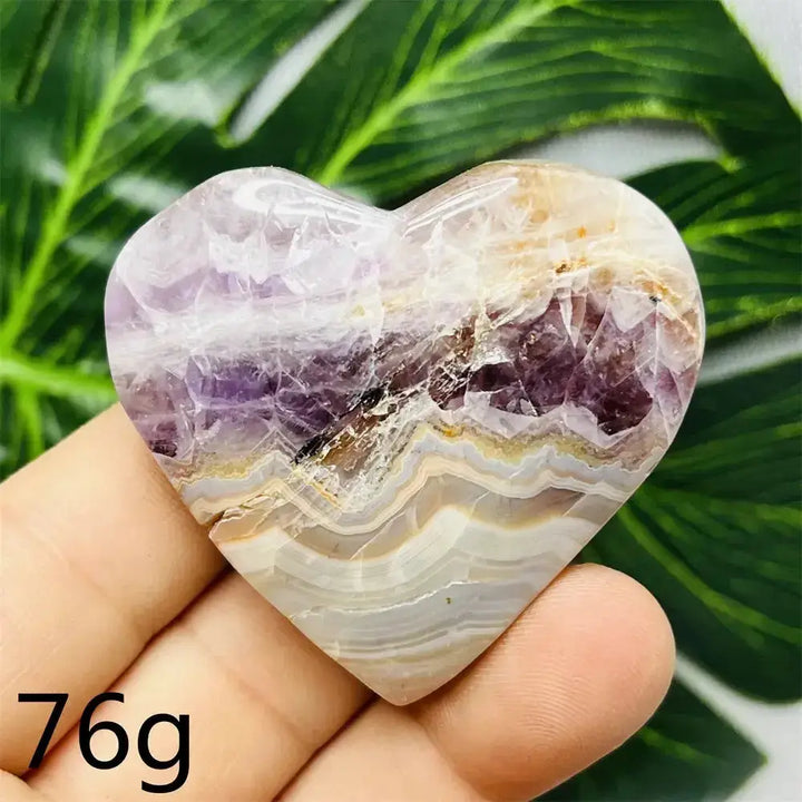 Amethyst Agate Crystal Hearts-Hearts-Ali-Weight 76g-Agate Amethyst-Crystal Destiny