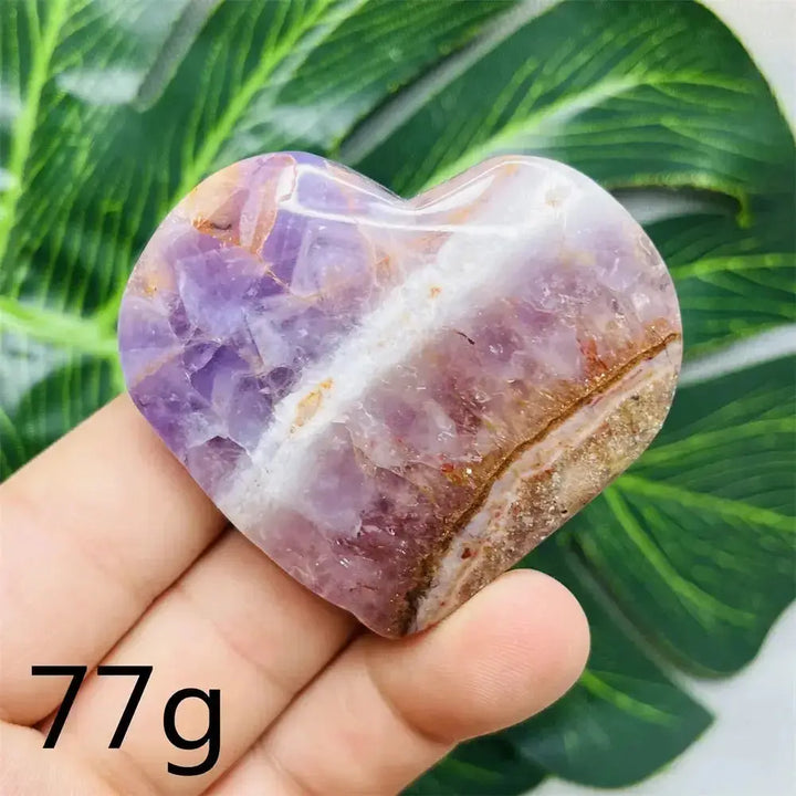 Amethyst Agate Crystal Hearts-Hearts-Ali-Weight 77g-Agate Amethyst-Crystal Destiny