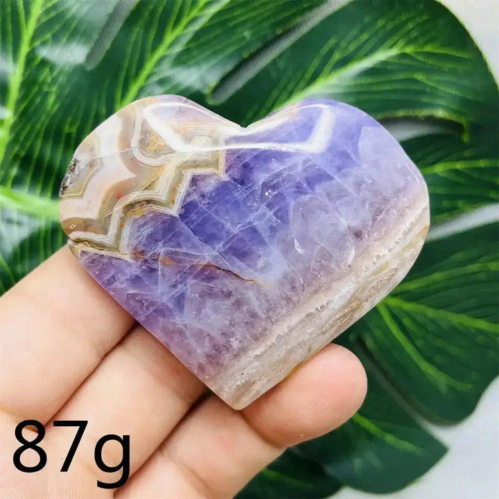 Amethyst Agate Crystal Hearts-Hearts-Ali-Weight 87g 1-Agate Amethyst-Crystal Destiny