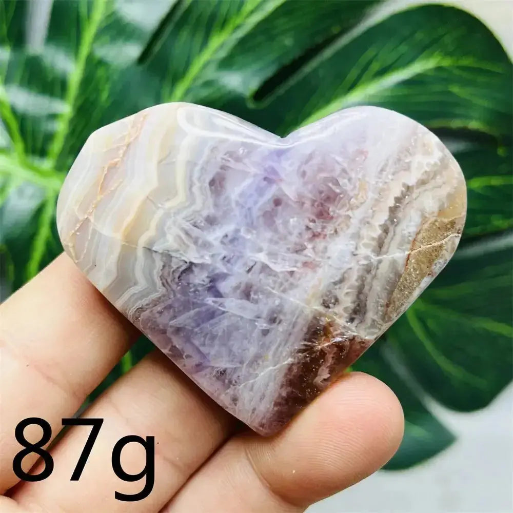 Amethyst Agate Crystal Hearts-Hearts-Ali-Weight 87g-Agate Amethyst-Crystal Destiny