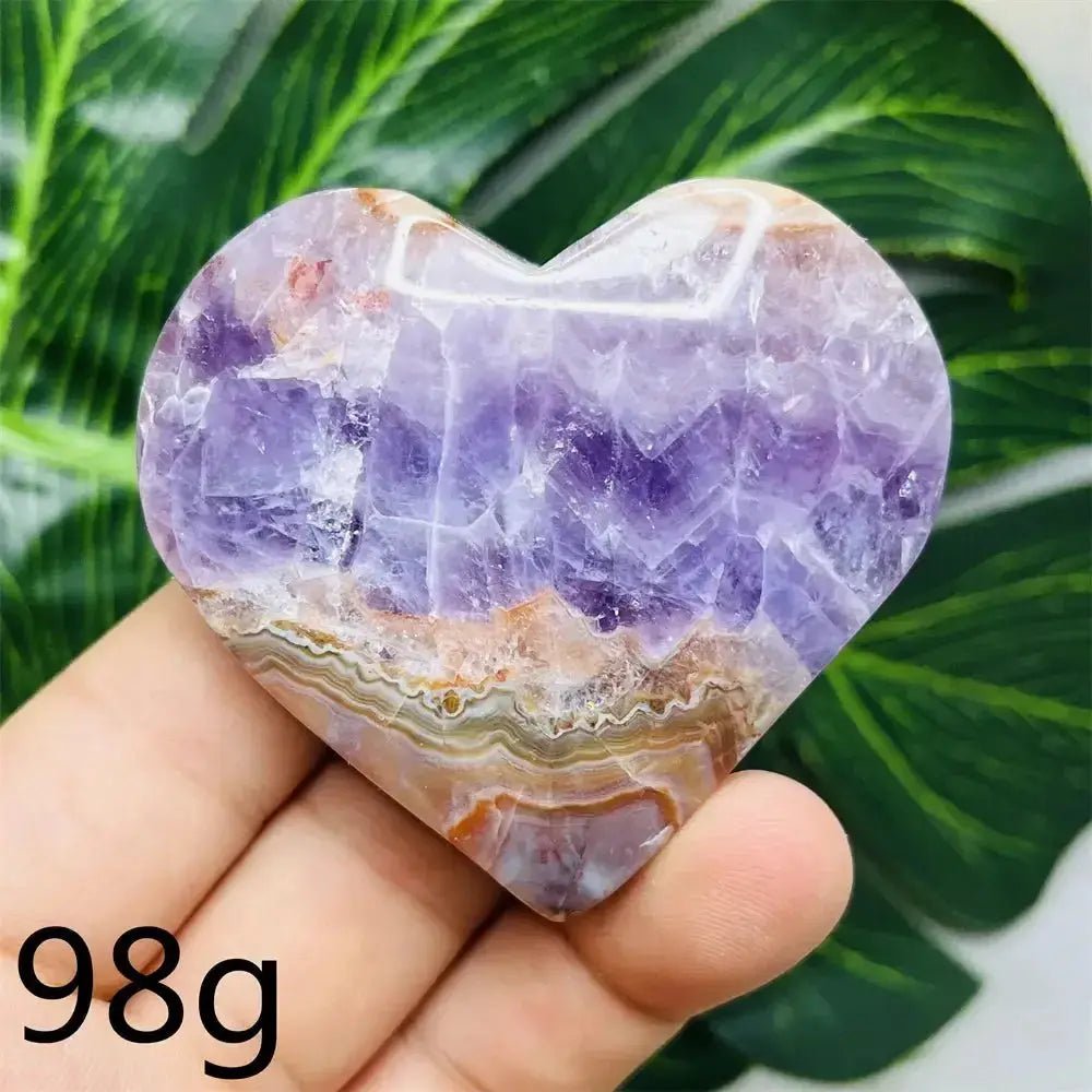 Amethyst Agate Crystal Hearts-Hearts-Ali-Weight 98g-Agate Amethyst-Crystal Destiny