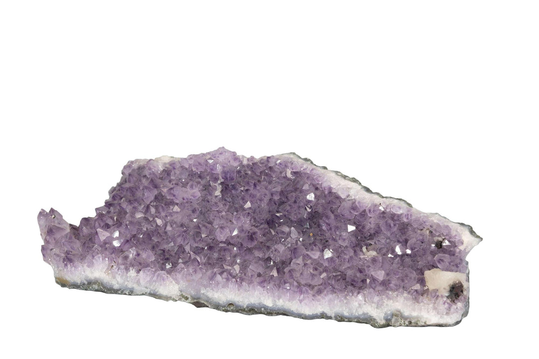 Amethyst Cluster 8 Inch 678g: Deep purple quartz crystals radiating energy, a substantial display centerpiece.